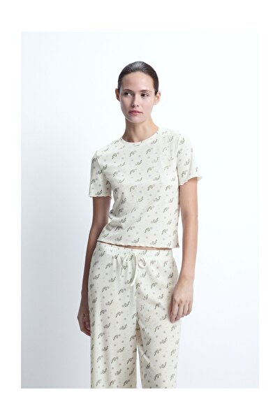 LEFTIES Dámske pyžamové tričko s ozdobným lemom