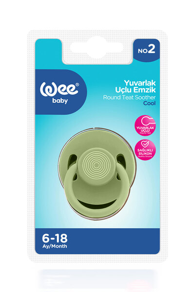 Wee Baby Cool Yuvarlak Yumuşak Uçlu Silikon Emzik 6-18 Ay Yeşil