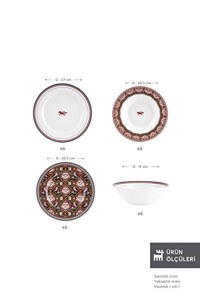 Karaca Agra 24 Parça 6 Kişilik Porselen Yemek Takımı