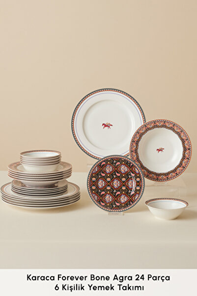 Karaca Agra 24 Parça 6 Kişilik Porselen Yemek Takımı