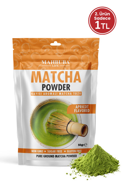 Mahbuba Kayısı Aromalı Matcha ( Maça ) Çayı Tozu Glutensiz 50gr