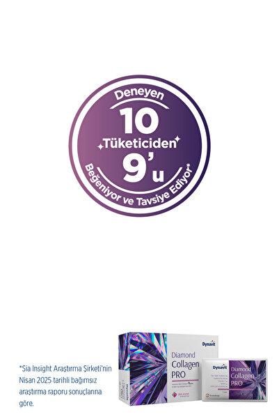 Dynavit Diamond Collagen PRO 30 Saşe - Saç&Cilt&Tırnak - Hidrolize Peptit Tip 1 Balık Kolajeni, Biotin