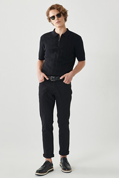 ALTINYILDIZ CLASSICS Erkek Siyah 360 Derece Her Yöne Esneyen Slim Fit Dar Kesim Pamuklu Rahat Pantolon