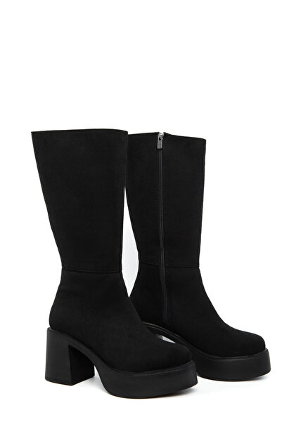 SOHO Μαύρες σουέτ γυναικείες μπότες 19984