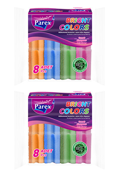 Parex Vibrant Colors Corrugated 8-Piece Sponge Double Pack