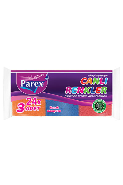 Parex Vibrant Colors 3-Piece Sponge Corrugated 24 Pack