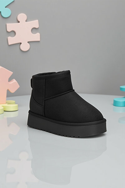 DARK SEER Παιδικά DS Oggo C. Μαύρα κοριτσίστικα μποτάκια από γούνα casual παπούτσια sneaker