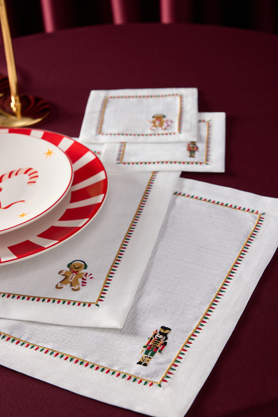 TRENDYOLMİLLA HOME Σετ 2 Αμερικανικά Σερβίτσια με θέμα την Πρωτοχρονιά 32x48cm & Σετ 2 Χαρτοπετσέτες Κοκτέιλ 15x15cm TPHAW26RUN00002