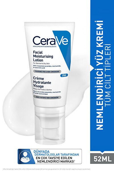 CeraVe Seramid & Hyalüronik Asit & Niasinamid İçeren Nemlendirici Yüz Kremi 52 ml