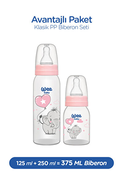 Wee Baby Klasik Biberon Seti 125 ml + 250 ml Pembe