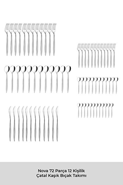 Emsan Nova 72 Parça 12 Kişilik Çatal Kaşık Bıçak Takımı Lüks Kutulu