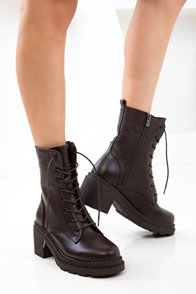 SOHO Kahve Hakiki Deri  Kadın Bot & Bootie 20964