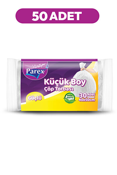 Parex Güçlü Çöp Torbası Küçük Boy 30'lu 40 x 50 cm 50 Paket 1 Koli