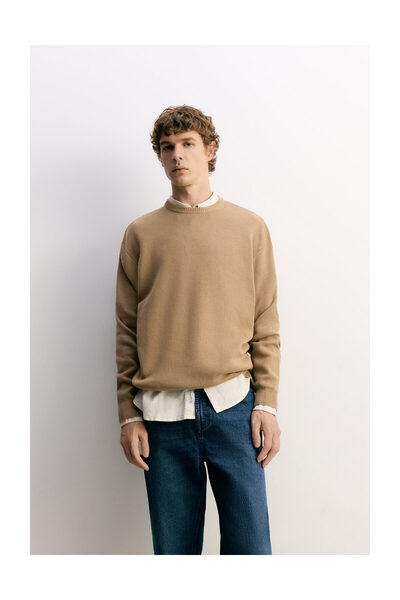 LEFTIES Herren KOMPAKTER RUNDHALS-PULLOVER