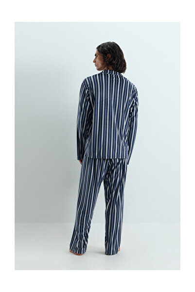 LEFTIES Ανδρικές πιτζάμες ML FSIA VELVET STRIPED