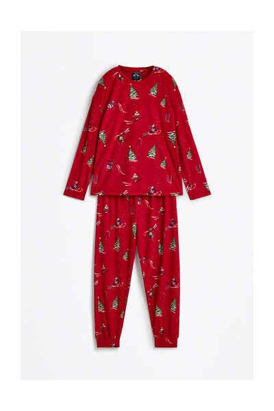 LEFTIES Női családi karácsonyi pizsama M/L méretű, nagyméretű bársony nadrág