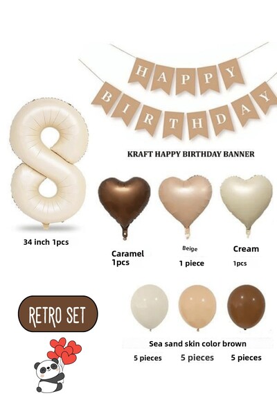 Bunloon Retro 8 Year Old Birthday Set