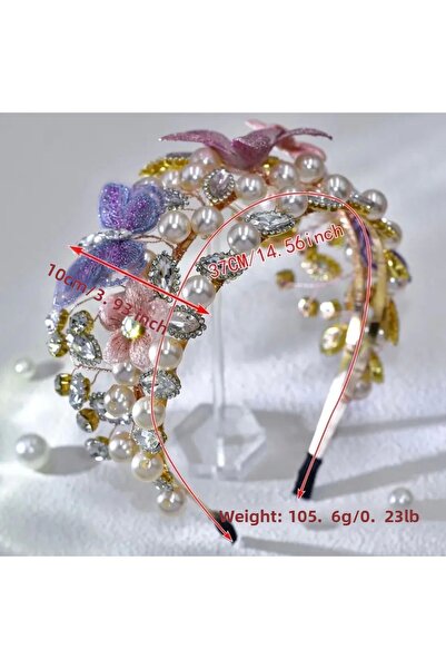 Store 3D Design Crown with Butterfly and Pearl Stones – Handmade Luxury Model