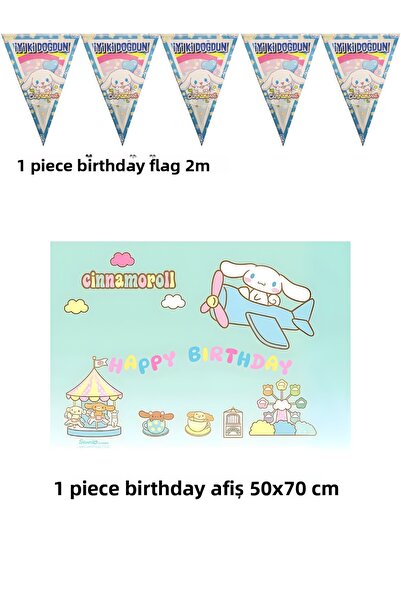 HAPPYLOOPPARTY Set de bannere și steaguri Cinnamoroll, compatibile cu tema pe...