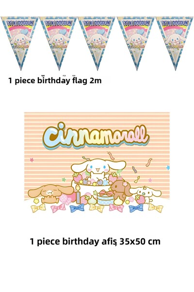HAPPYLOOPPARTY Set de bannere și steaguri Cinnamoroll, compatibile cu tema pe...