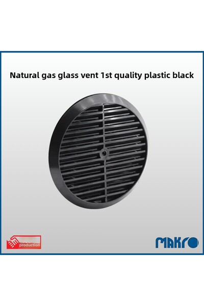 GLASSMAKRO فتحة تهوية زجاجية للغاز الطبيعي باللون الأسود