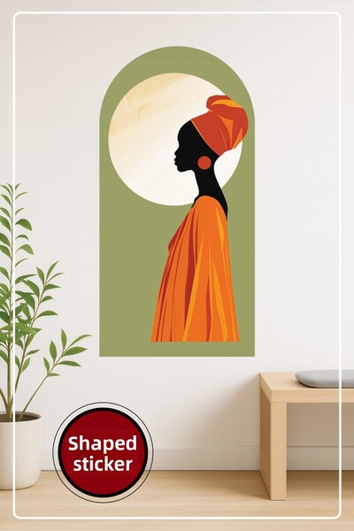 KOSS Dijital Autocolant decorativ de perete cu portret de femeie etnică ameri...