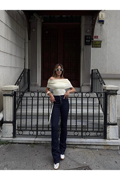 AlisaSu Γυναικείο παντελόνι από ισπανικό λύκρα με ψηλόμεσο κουμπί, ελαφρύ, σε...