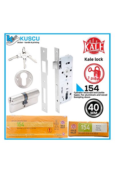 Kale Kilit قفل 154 40 مم / أسطواني (نوع عريض) + 164 GNC-62 مم برميل نيكل