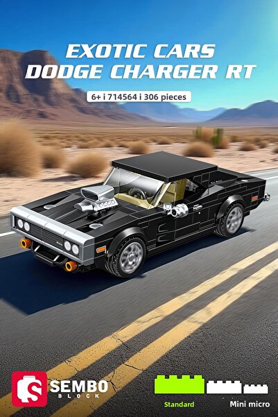 Sembo Block Exotic Cars Dodge Charger Rt Building Block Set 306 Pieces