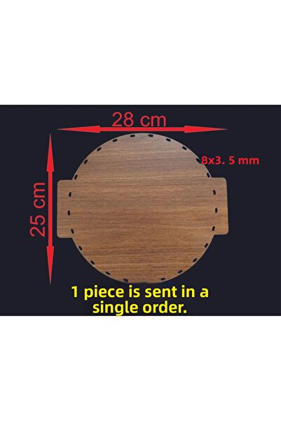 ASUDE HEDİYELİK 28x25 Cm 1 bucată Tavă din bambus Raddan cu mâner din nuc, pl...