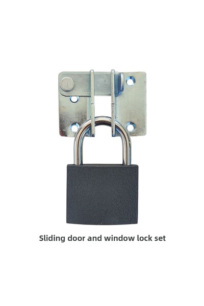 Adilon مجموعة أقفال الأبواب والنوافذ المنزلقة مع قفل تعليق ومسامير تثبيت