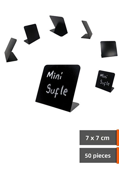 Şeffaf Etiket 50 τεμάχια αυτοκόλλητα πινακίδας που διαγράφονται 7x7 εκ. Μαύρη...