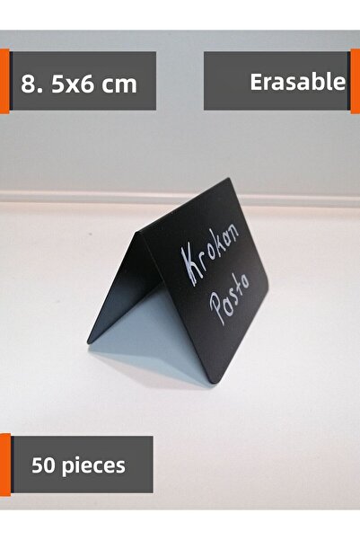 Şeffaf Etiket 50 Pcs Decorative Chalkboard Label Set Black Erasable Double Si...
