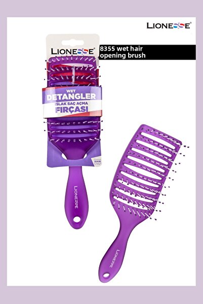 Lionesse Wet Detangler Wet Hair Detangling Brush 8825 – Purple and Flexible Construction