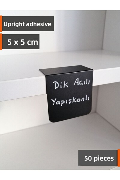 Şeffaf Etiket 50 τεμάχια αφαιρούμενης μαύρης αυτοκόλλητης ετικέτας για μαυροπ...