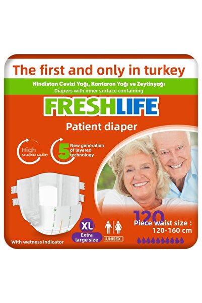 Freshlife حفاضات للكبار مقاس كبير جدًا مكونة من 4 قطع مقاس 30 × 4 (120 قطعة)