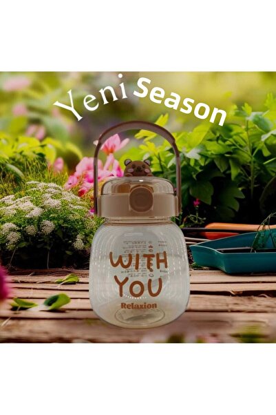 Relaxion Imported Luxury Brown Flask/Water Bottle with Mascot, Gift, and Neck Strap 1100 ml