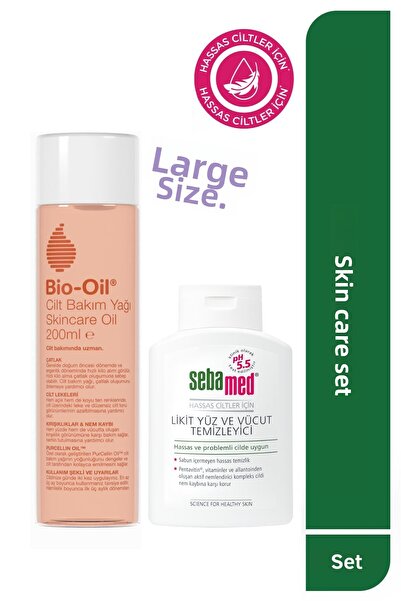 Bio-Oil Anti-Stretch Mark and Blemish Treatment Oil 200 ml & Cleansing Gel 200 ml