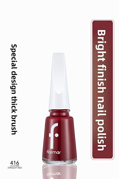 Flormar طلاء أظافر كلاسيكي عالي الصبغة - طلاء أظافر -416 أحمر مستقيم جديد- 8682536036047