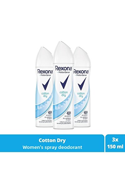 Rexona Women's Spray Deodorant Cotton Dry 150 ml X3 Pieces