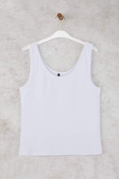 Trendyol Curve White Knitted Tank Top