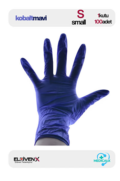 Medicalx Koyu Mavi Mor Pudrasız Nitril Muayene Eldiveni 100 Lü SMALL