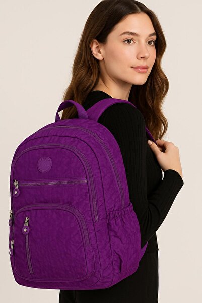 citycenterfashion Unisex Crinkle School Backpack Middle School High School College Waterproof Fabric with Laptop Pocket cty-lbn-201