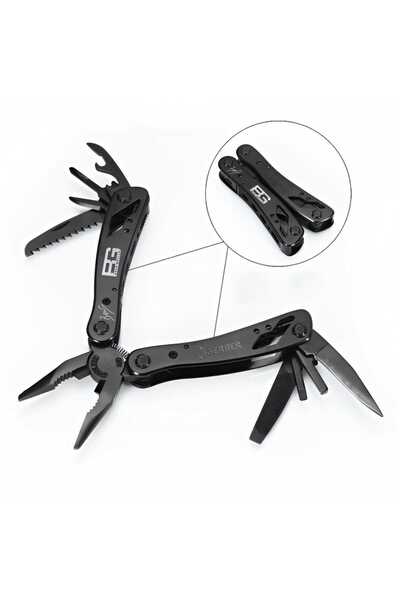 Genel Markalar SİYAH Çok Amaçlı Av Kamp Çakısı Vida Takımı Kılıflı Pense HD1199