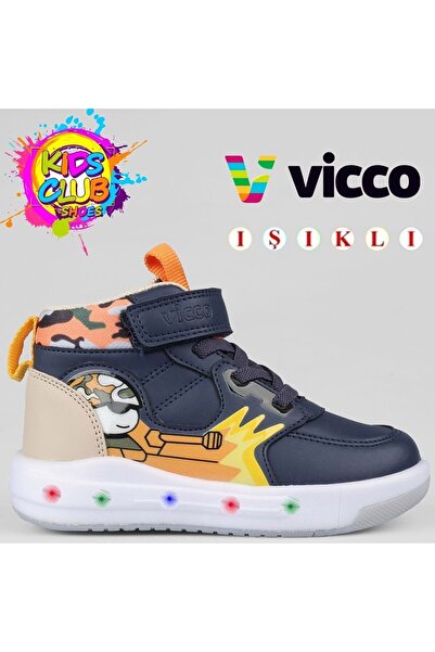 Vicco Dragus Phylon Rubber Sole Orthopedic Lighted Children's Boots Dark Blue