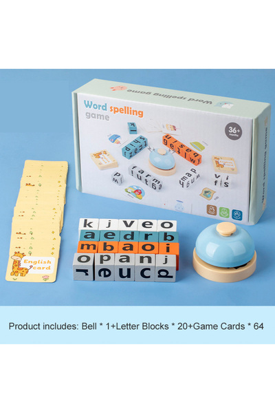 Choice1 مع جرس ألعاب الكلمات الإملائية الخشبية، تحدي الإدراك، لعبة الكلمات الإنجليزية، التعلم المبكر