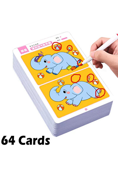 Choice 64 بطاقة، 64 قطعة من بطاقات ألعاب مونتيسوري التعليمية للأطفال، ألعاب إيجاد الأخطاء، ألعاب التعليم المبكر للأطفال
