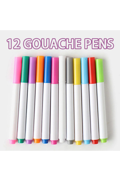 Choice دفتر رسم قابل للمسح من 12 لونًا من الطباشير المائي للأطفال الصغار، ألعاب، وسادات رسم قابلة لإعادة الاستخدام مع 12 قلمًا مائيًا