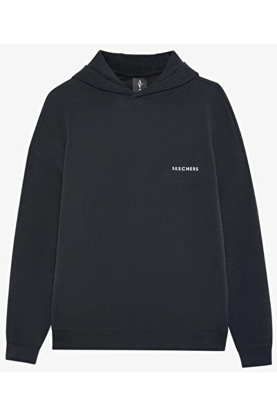 SKECHERS М'яка толстовка з капюшоном S242156 Erkek Kapüşonlu Sweatshirt SİYAH