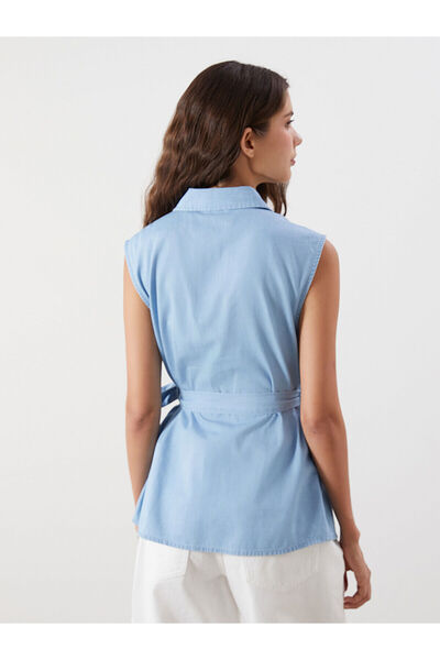 LC Waikiki LCWAIKIKI Classic Beli Kemerli Kadın Jean Gömlek